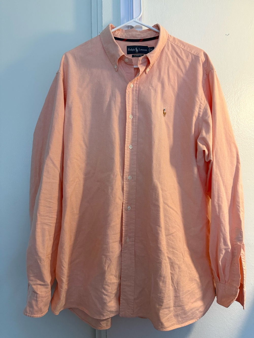 Ralph Lauren Men's Peach Button-Down Oxford Shirt